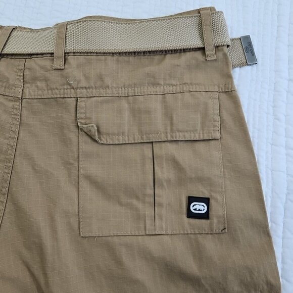 Ecko Unltd Cargo Utility Tactical Shorts Men's 36 Tan Belted 12" Inseam NEW NWT - Picture 3 of 16